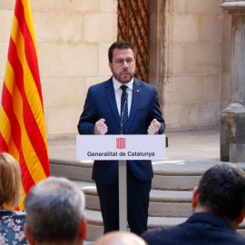 El president Pere Aragonès, intervé a l'acte del Dia de la República al Palau de la Generalitat