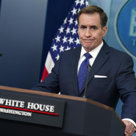 El portavoz del Consejo de Seguridad Nacional de la Casa Blanca, John Kirby, durante una rueda de prensa  en Washington, el 4 de abril 2024.