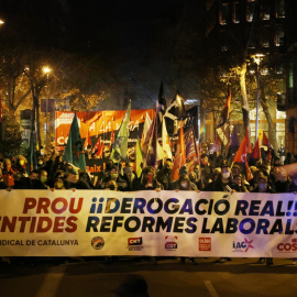 Manifestació del dissabte 29 de gener a Barcelona contra la reforma laboral.