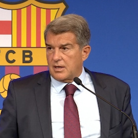 Laporta: "Messi no quería irse, no está contento"