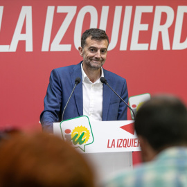 Foto de archivo de Antonio Maíllo durante el anuncio de su dimisión como coordinador general de IU Andalucía, el 17 de junio de 2019.