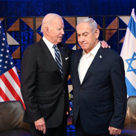 El presidente de EEUU, Joe Biden, y el primer ministro israelí, Benjamín Netanyahu, durante un encuentro en Tel Aviv, a 18 de octubre de 2023.