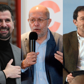 Los candidatos a las elecciones de Castilla y León Luis Tudanca (PSOE), Alfonso Fernández Mañueco (PP), y Francisco Igea (Ciudadanos).