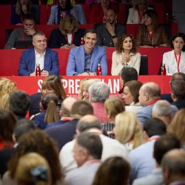 El secretario general del PSOE, Pedro Sánchez, preside la reunión del Comité Federal, en la sede del PSOE, a 28 de octubre de 2023, en Madrid.