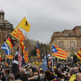 12/02/2022 - La concentració de l'ANC d'aquest dissabte davant del Parlament per criticar la "inacció" dels partits independentistes.