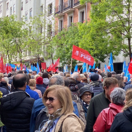 Militantes y simpatizantes socialistas en Ferraz