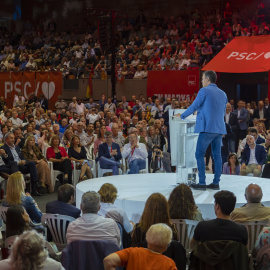 El presidente del Gobierno y secretario general del PSOE, Pedro Sánchez, en el acto de cierre de campaña electoral para el 28M en Barcelona.