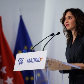 28/04/2024 La presidenta de la Comunidad de Madrid, Isabel Díaz Ayuso, en el Centro Municipal Hub El Cantizal (Madrid), a 27 de abril de 2024.