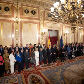 La presidenta del Congreso de los Diputados, Francina Armengol, interviene durante el acto de homenaje a la Constitución. E.P./Eduardo Parra