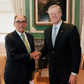 El presidente de Iberdrola, Ignacio Galán, y el gobernador de Massachusetts, Charlie Baker.