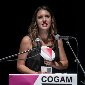 La ministra de Igualdad, Irene Montero, durante un acto en Madrid, a 19 de mayo de 2023.