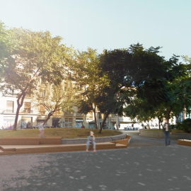 Render de l'actuació a la plaça Castella de Barcelona