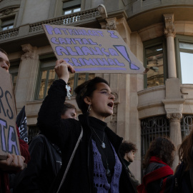 Concentración estudiantil contra la violencia machista el pasado 14 de diciembre en Barcelona (Catalunya).