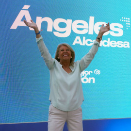 La alcaldesa de Marbella, Ángeles Muñoz durante el acto de campaña electoral a 20 de mayo de 2023, en Marbella.