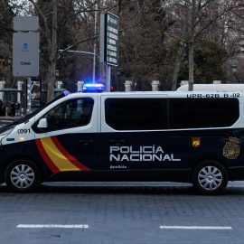 Un coche de Policía Nacional, a 10 de febrero de 2022, en Madrid.