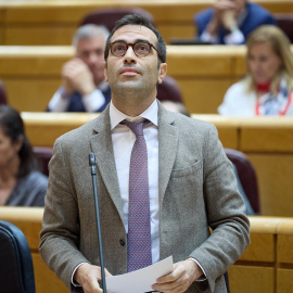 El ministro de Economía, Comercio y Empresa, Carlos Cuerpo, durante una sesión plenaria en el Senado.