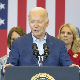 El presidente estadounidense Joe Biden habla durante un mitin en Filadelfia. Imagen de archivo.