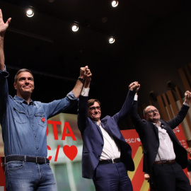 09/05/2024 - Pedro Sánchez i Salvador Illa al míting que el PSC ha celebrat aquest dijous a Vilanova i la Geltrú.