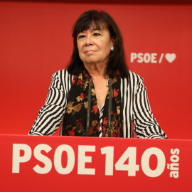 La presidenta del PSOE, Cristina Narbona en rueda de prensa tras la reunión de la Comisión Ejecutiva Federal del PSOE, en Madrid (España)