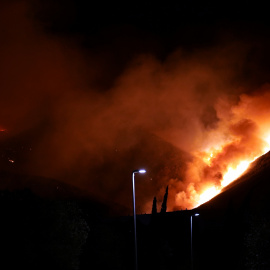 22/02/2022 - Una imatge de l'incendi de Roses d'aquest dimarts.