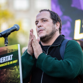 El exdiputado de la CUP David Fernández durante un acto en la plaza Catalunya de Barcelona por la sentencia del 'procés', a 12 de junio de 2019.