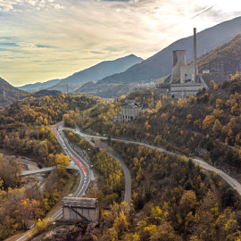 La C-16 al terme municipal de Cercs, just al trencant de La Nou del Berguedà