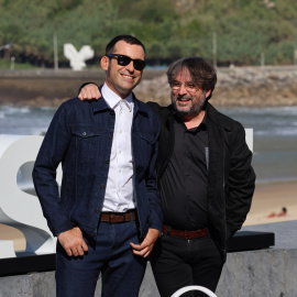 Màrius Sánchez y Jordi Évole durante la presentación del documental en el Festival de Cine de San Sebastián, a 23 de septiembre de 2023.