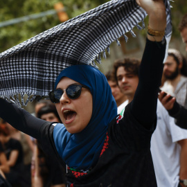 24/05/2024 Estudiantes de la Universitat de Barcelona se manifiestan durante el 76 aniversario de la Nakba, el éxodo palestino, a 15 de mayo de 2024.