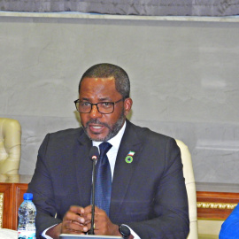 El ministro de Planificación y Diversificación Económica de Guinea Ecuatorial, Gabriel Mbega Obiang, en una imagen de archivo.