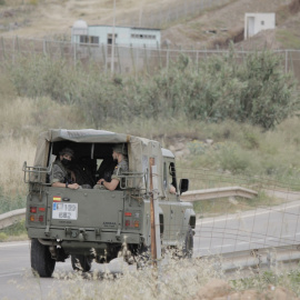 Un camión del Ejército español en las inmediaciones de la frontera de Melilla, a 21 de mayo de 2021