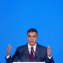 El presidente del Gobierno, Pedro Sánchez, interviene durante el foro ‘CREO’, el foro económico sobre la transformación social y progreso de las empresas en España, en el Hotel Mandarin Oriental Ritz, a 20 de mayo de 2024