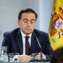 El ministro de Asuntos Exteriores, José Manuel Albares, durante la rueda de prensa posterior al Consejo de Ministros.