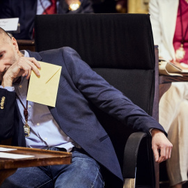 El alcalde de Ourense, Gonzalo Pérez Jácome, durante la sesión de constitución del Ayuntamiento.