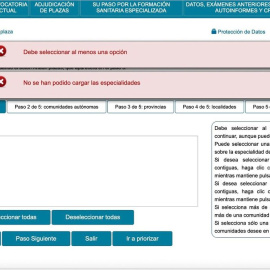 La página web del Ministerio de Sanidad ha dado numerosos fallos durante los últimos seis días.