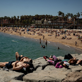 Una playa de Barcelona, a 14 de abril de 2024.