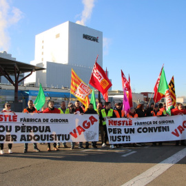 01/2024 - Protesta dels treballadors de la planta de Nestlé de Girona.