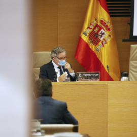 El empresario y marido de María Dolores de Cospedal, Ignacio López del Hierro, durante comparecencia en la Comisión de Investigación sobre el caso Kitchenr, en el Congreso de los Diputados. EFE/Javier Lizón