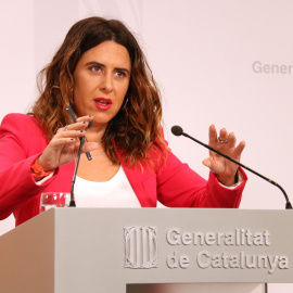 La portaveu del Govern, Patrícia Plaja, atén la premsa