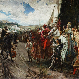 El cuadro 'La rendición de Granada' del pintor español Francisco Pradilla y Ortiz en 1882