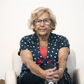 La exalcaldesa de Madrid, Manuela Carmena, durante la inauguración del XVII Encuentro de Emprendedoras y Empresarias en el Círculo de Bellas Artes. Fotografía de Archivo.