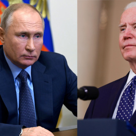 Imágenes de archivo de Putin y Biden, presidentes de Rusia y EEUU respectivamente. - Reuters