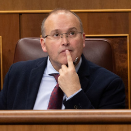 El portavoz del PP en el Congreso, Miguel Tellado, durante una sesión de control al Gobierno, en el Congreso, a 13 de diciembre de 2023, en Madrid.