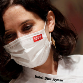 La presidenta de la Comunidad de Madrid, Isabel Díaz Ayuso, asiste a la presentación de los nuevos embajadores de la Marca Alimentos de la Comunidad de Madrid durante la jornada inaugural de Madrid Fusión.