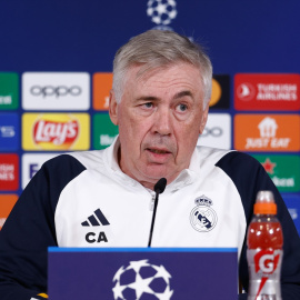 Carlo Ancelotti, entrenador del Real Madrid, durante una rueda de prensa en Madrid, a 5 de marzo de 2024.