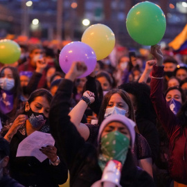 Manifestación en Bogotá por las denuncias de abusos sexuales.