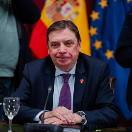 El ministro de Agricultura, Ganadería y Pesca, Luis Planas, durante la reunión con los agricultores.