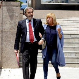 La aristócrata Cristina Ordovás Gómez-Jordana, a su salida del juicio en la Audiencia Provincial de Madrid que tuvo lugar en junio.