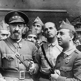 El general José Moscardó y Francisco Franco.