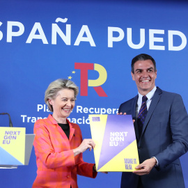 El presidente del Gobierno, Pedro Sánchez, reunido en Madrid con la presidenta de la Comisión Europea, Ursula von der Leyen, con motivo de la aprobación del Plan de Recuperación, Transformación y Resiliencia español.