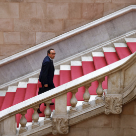 12 de junio. Josep Rull llegando a la primer Mesa del Parlament de Catalunya.